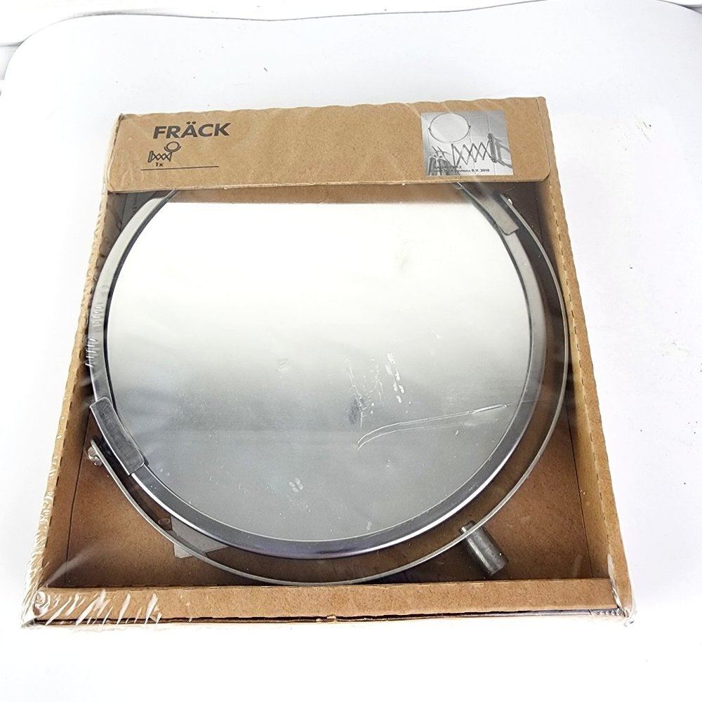 IKEA Frack Wall Mounted Double-Sided Mirror Magnify Stainless Steel NWT